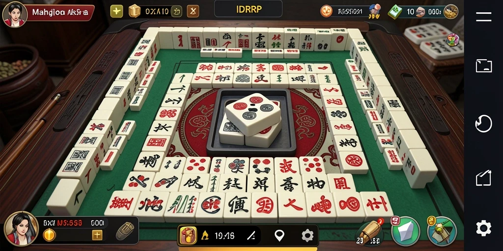Tampilan gameplay seru dari IDRRP, menampilkan papan Mahjong.