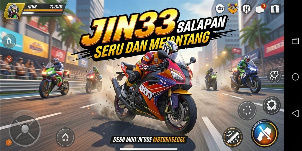Gameplay seru balapan motor yang menantang dan mendebarkan.